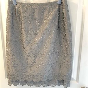 Silver/gray Liz Claiborne elegant slip skirt EUC